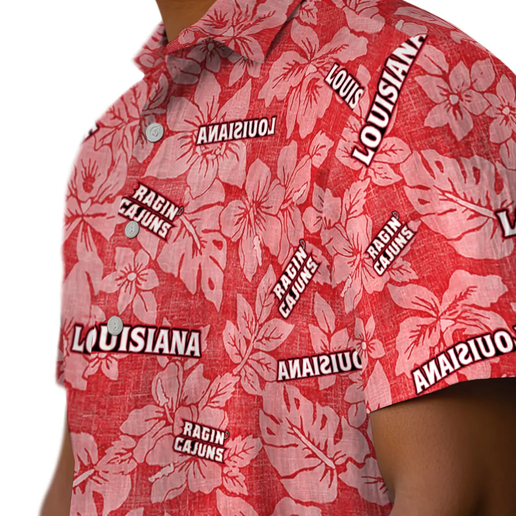Louisiana Ragin' Cajuns Hawaiian Shirt - Hibiscus Oasis | Hula Hawaiian Shirts