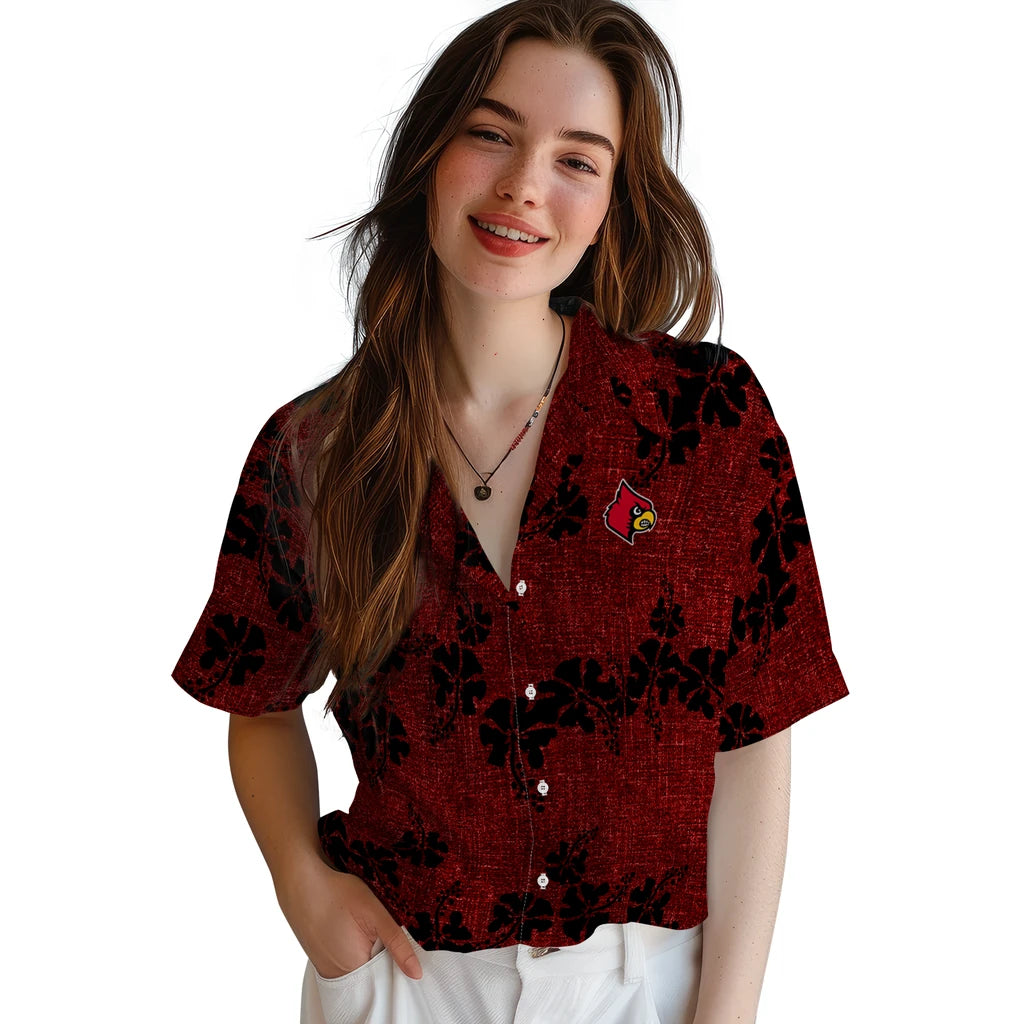 Louisville Cardinals Hawaiian Shirt - 50th State Flower | Hula Hawaiian Shirts