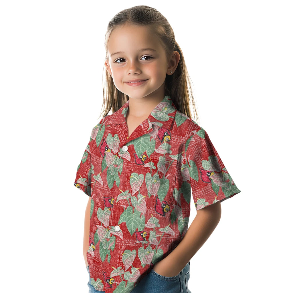 Louisville Cardinals Hawaiian Shirt - Anthurium Overlay | Hula Hawaiian Shirts