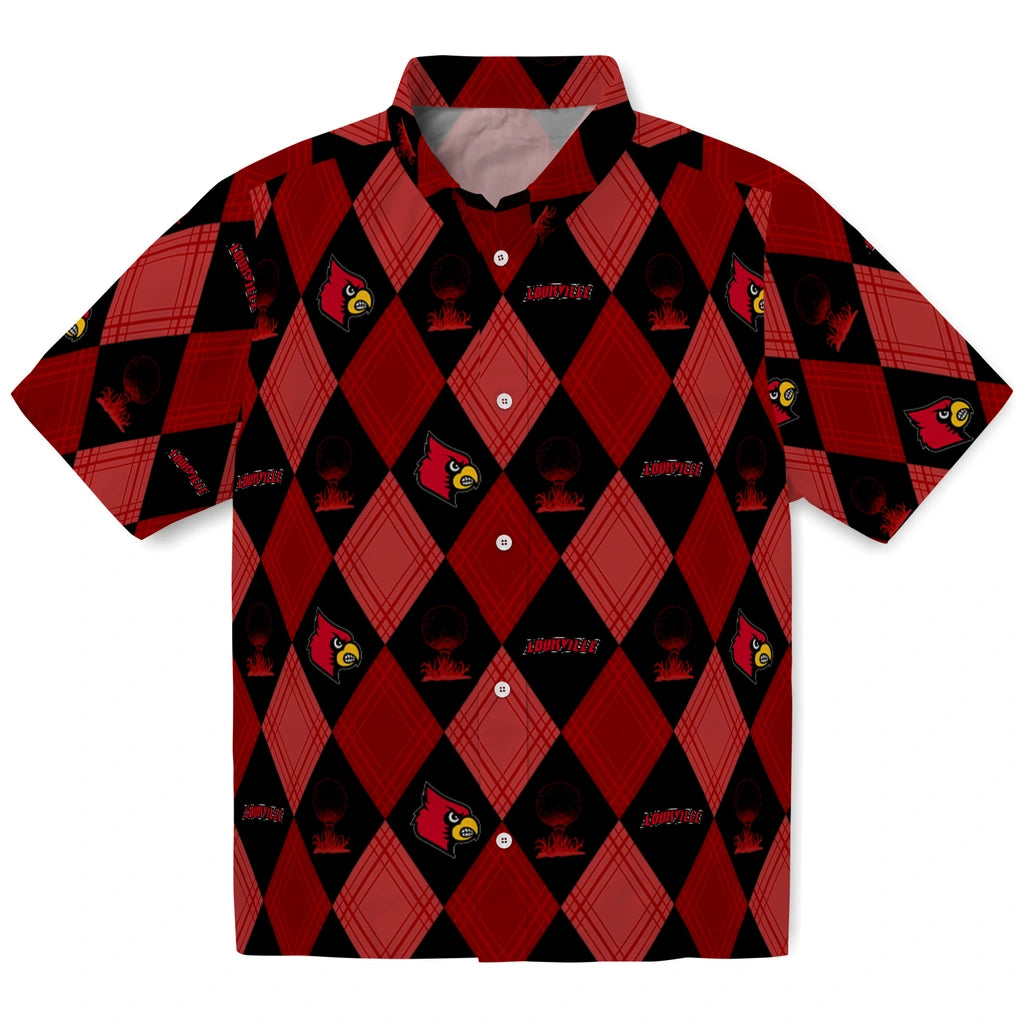 Louisville Cardinals Hawaiian Shirt - Golfing Plaid | Hula Hawaiian Shirts