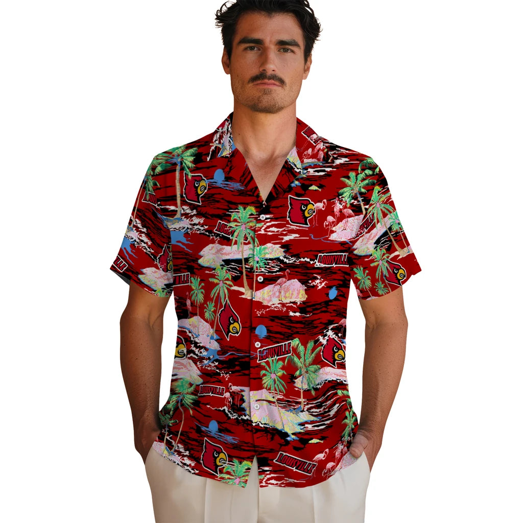 Louisville Cardinals Hawaiian Shirt - Hawaii Island | Hula Hawaiian Shirts
