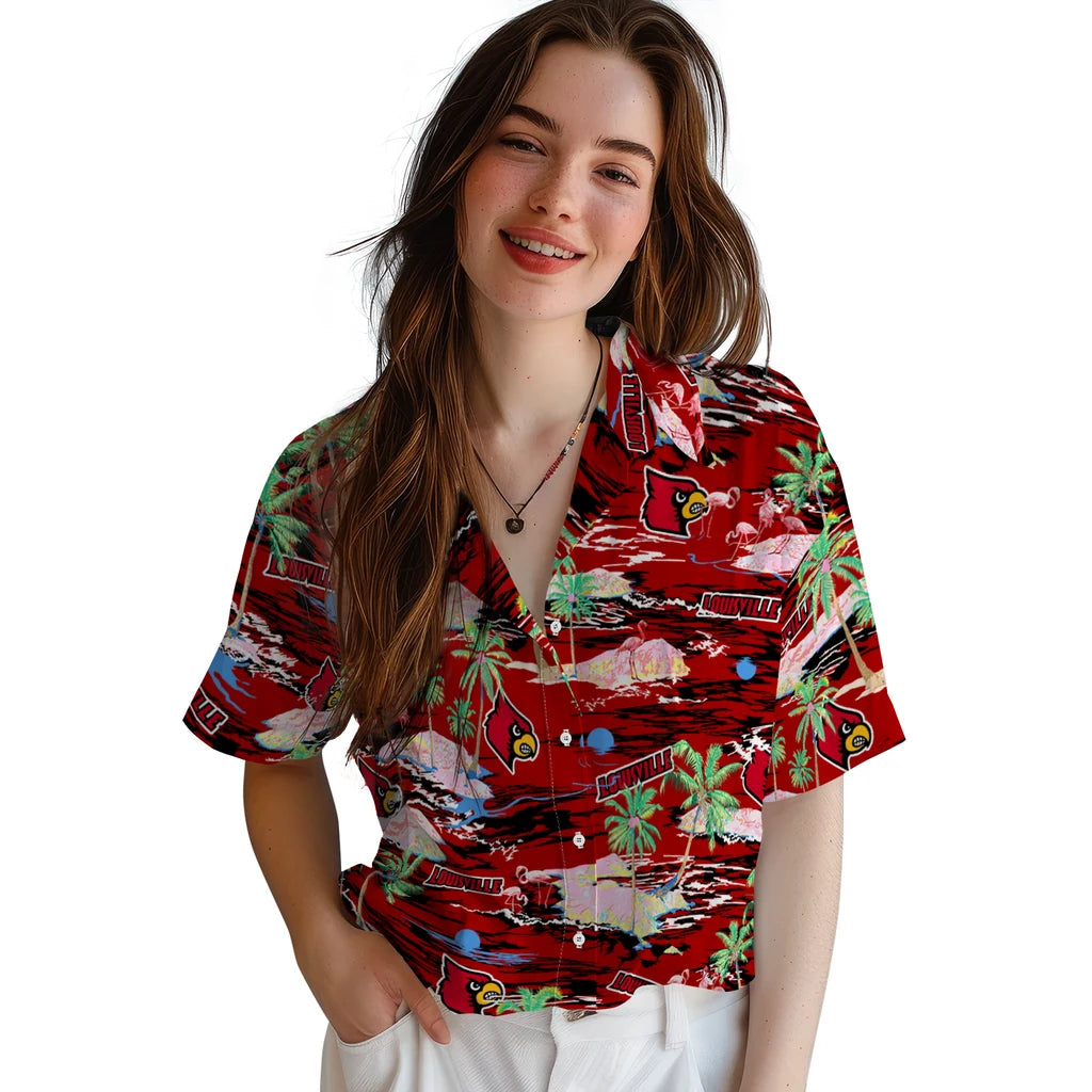 Louisville Cardinals Hawaiian Shirt - Hawaii Island | Hula Hawaiian Shirts