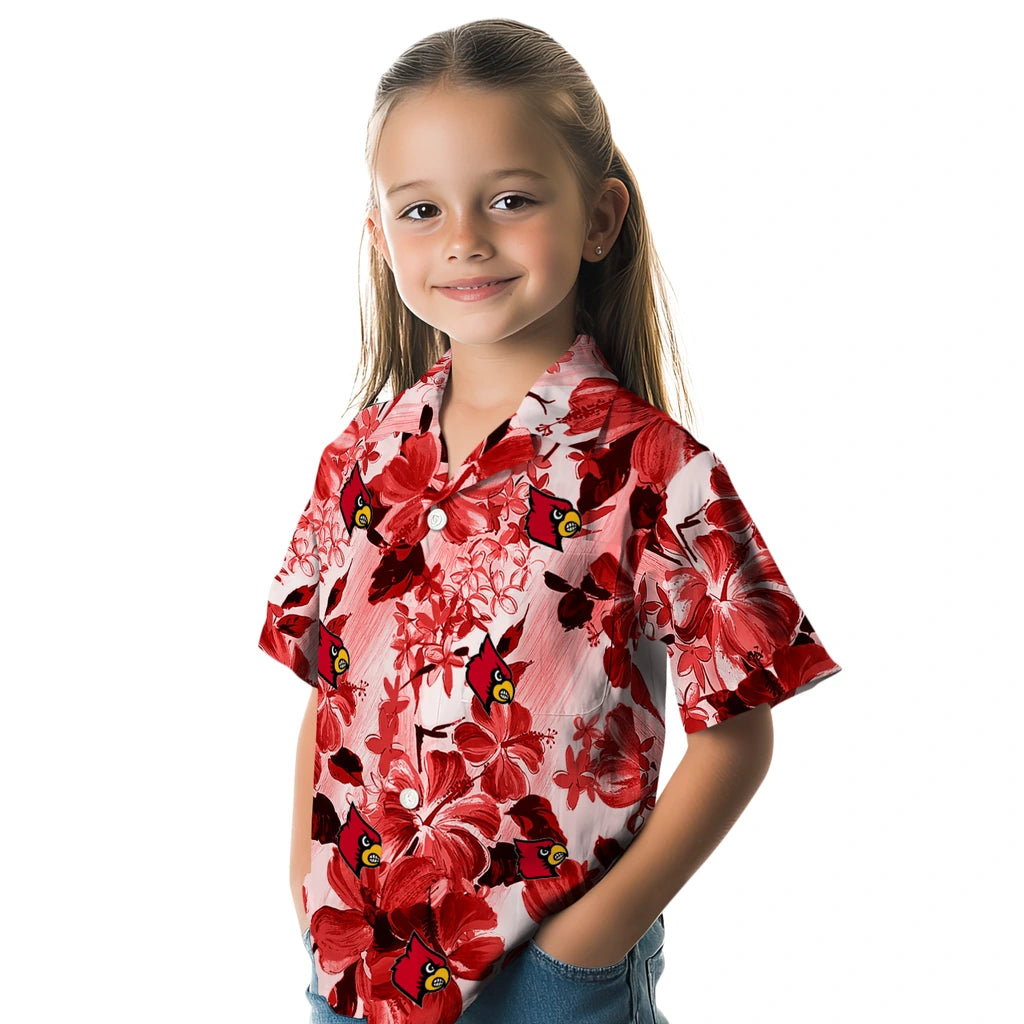 Louisville Cardinals Hawaiian Shirt - Hibiscus Arrangement | Hula Hawaiian Shirts