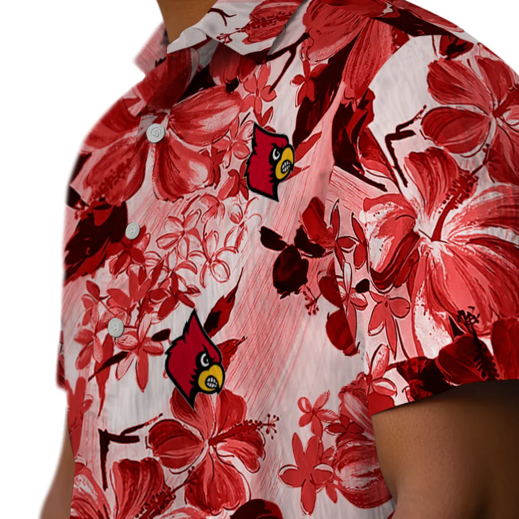 Louisville Cardinals Hawaiian Shirt - Hibiscus Arrangement | Hula Hawaiian Shirts