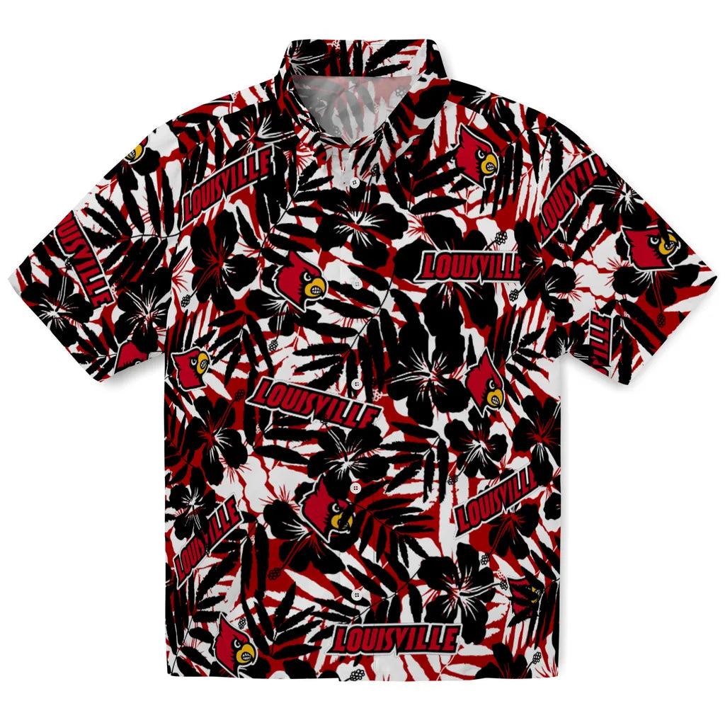 Louisville Cardinals Hawaiian Shirt - Hibiscus Overlay | Hula Hawaiian Shirts