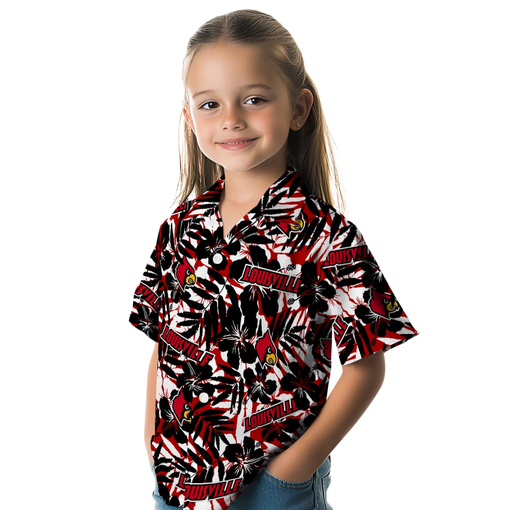 Louisville Cardinals Hawaiian Shirt - Hibiscus Overlay | Hula Hawaiian Shirts
