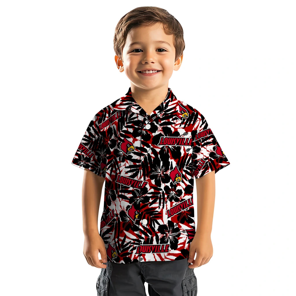 Louisville Cardinals Hawaiian Shirt - Hibiscus Overlay | Hula Hawaiian Shirts