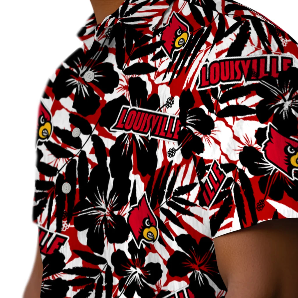 Louisville Cardinals Hawaiian Shirt - Hibiscus Overlay | Hula Hawaiian Shirts