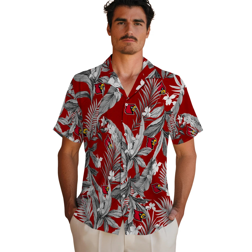 Louisville Cardinals Hawaiian Shirt - Palm Leaves | Hula Hawaiian Shirts