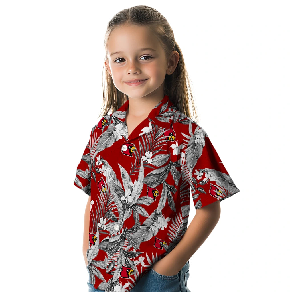 Louisville Cardinals Hawaiian Shirt - Palm Leaves | Hula Hawaiian Shirts