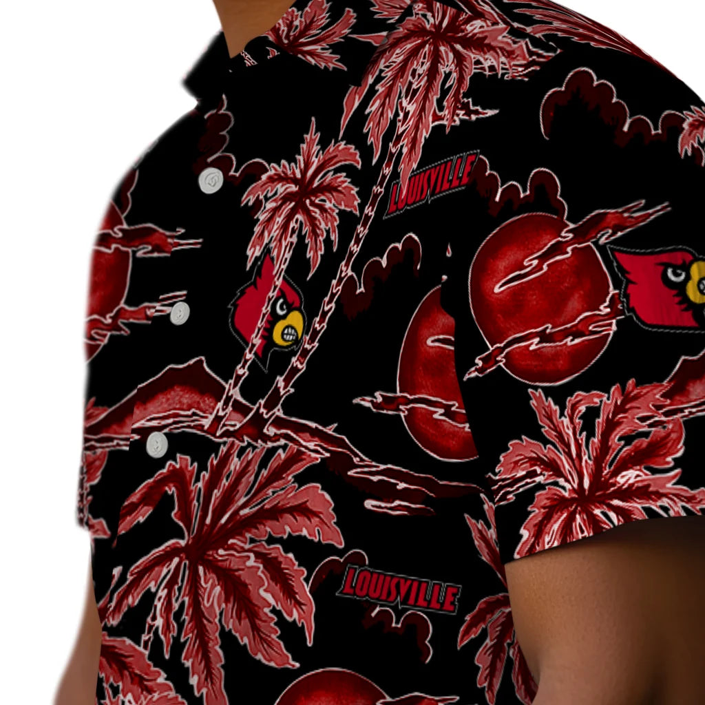 Louisville Cardinals Hawaiian Shirt - Palm Sunset | Hula Hawaiian Shirts