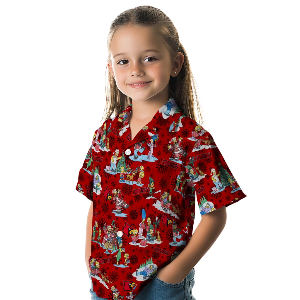 Louisville Cardinals Hawaiian Shirt - Simpsons Christmas | Hula Hawaiian Shirts