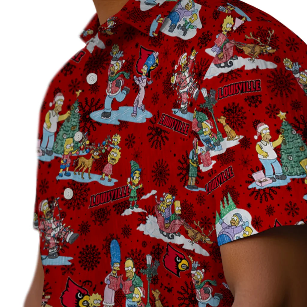 Louisville Cardinals Hawaiian Shirt - Simpsons Christmas | Hula Hawaiian Shirts