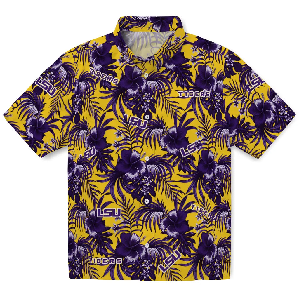 LSU Tigers Hawaiian Shirt - Hibiscus Exotic | Hula Hawaiian Shirts