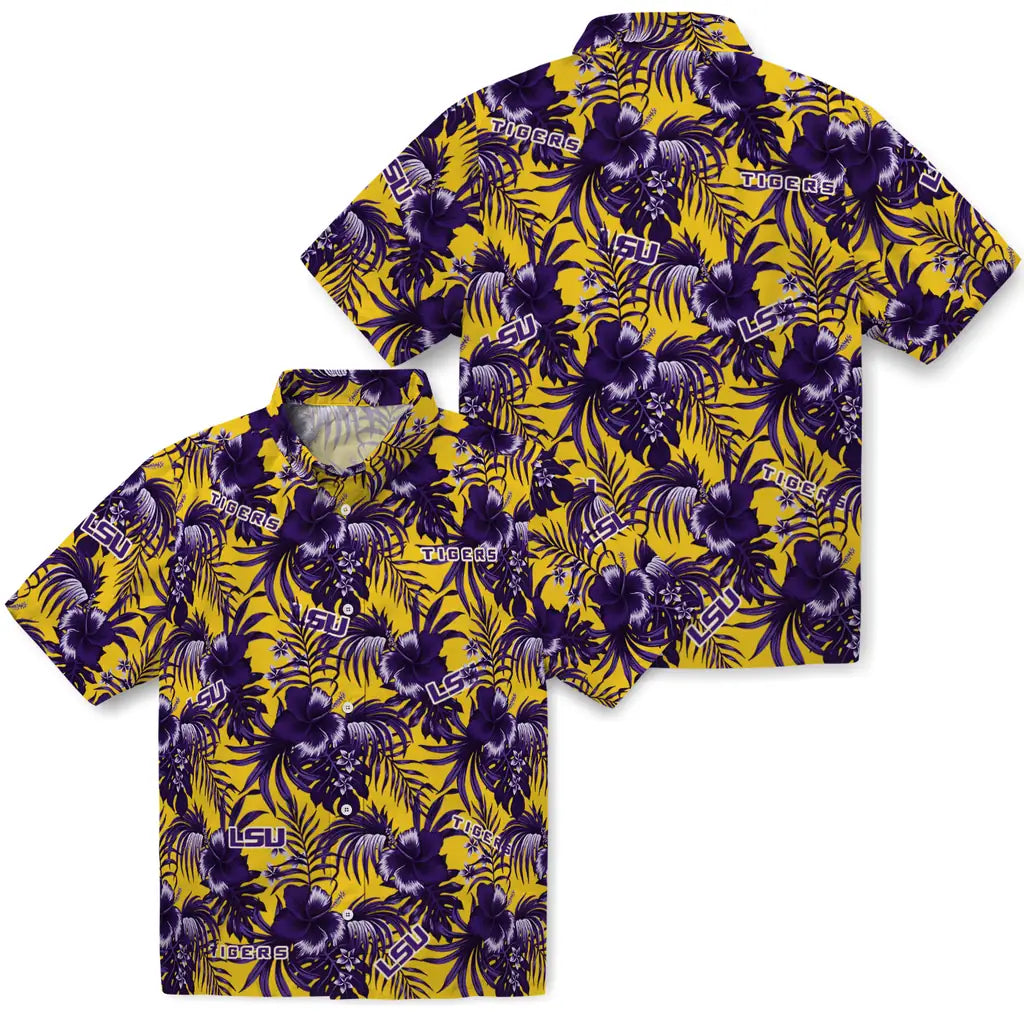 LSU Tigers Hawaiian Shirt - Hibiscus Exotic | Hula Hawaiian Shirts