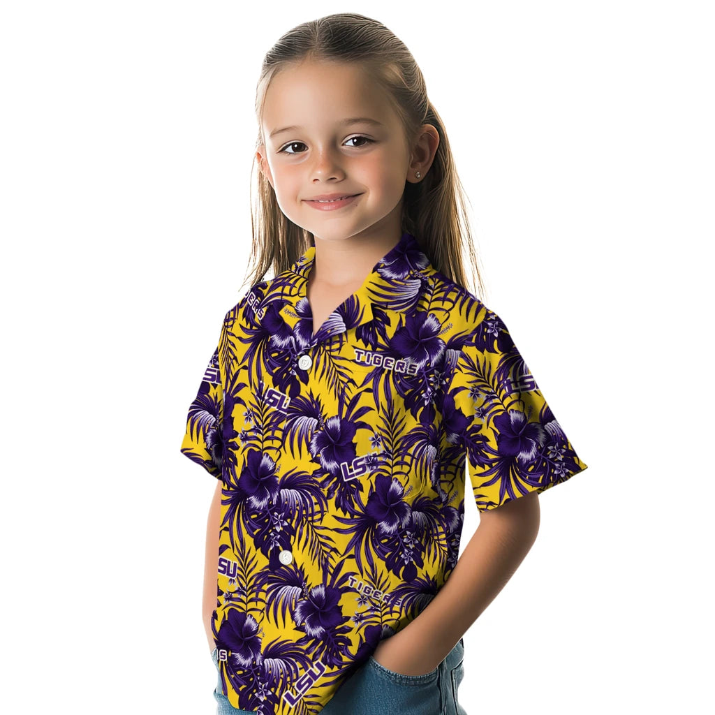 LSU Tigers Hawaiian Shirt - Hibiscus Exotic | Hula Hawaiian Shirts