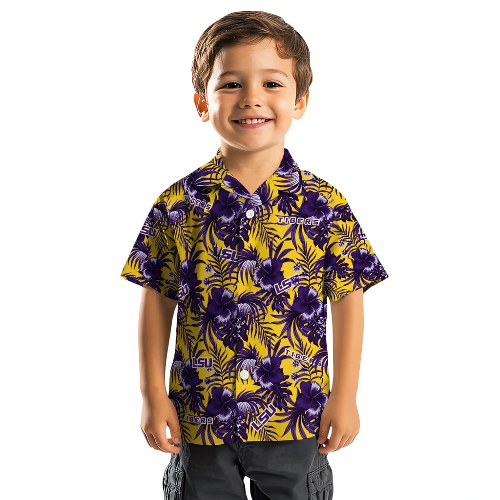 LSU Tigers Hawaiian Shirt - Hibiscus Exotic | Hula Hawaiian Shirts