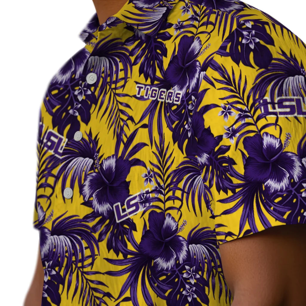 LSU Tigers Hawaiian Shirt - Hibiscus Exotic | Hula Hawaiian Shirts
