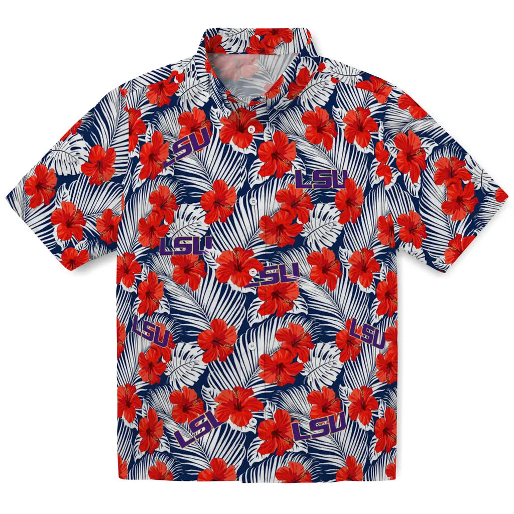 LSU Tigers Hawaiian Shirt - Hibiscus Fiesta | Hula Hawaiian Shirts