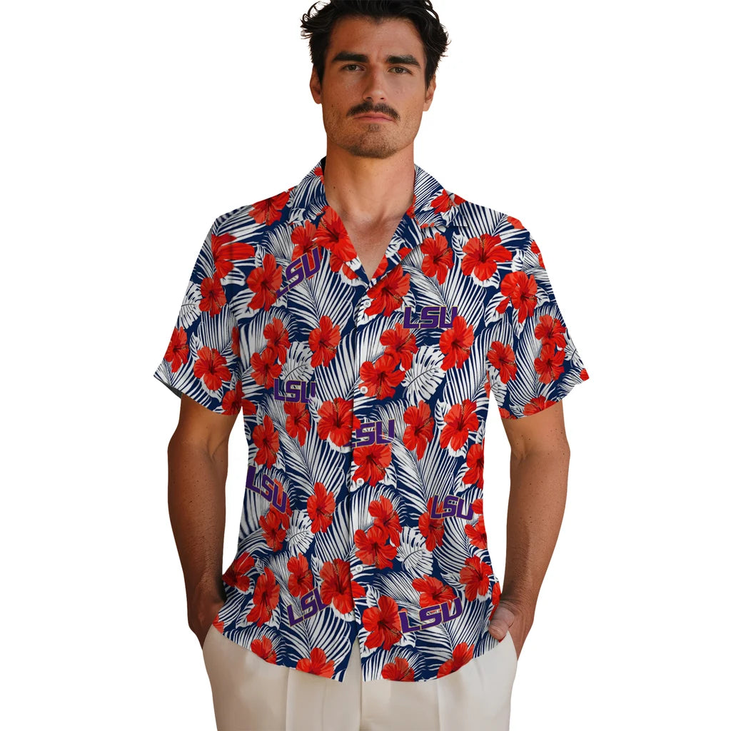 LSU Tigers Hawaiian Shirt - Hibiscus Fiesta | Hula Hawaiian Shirts