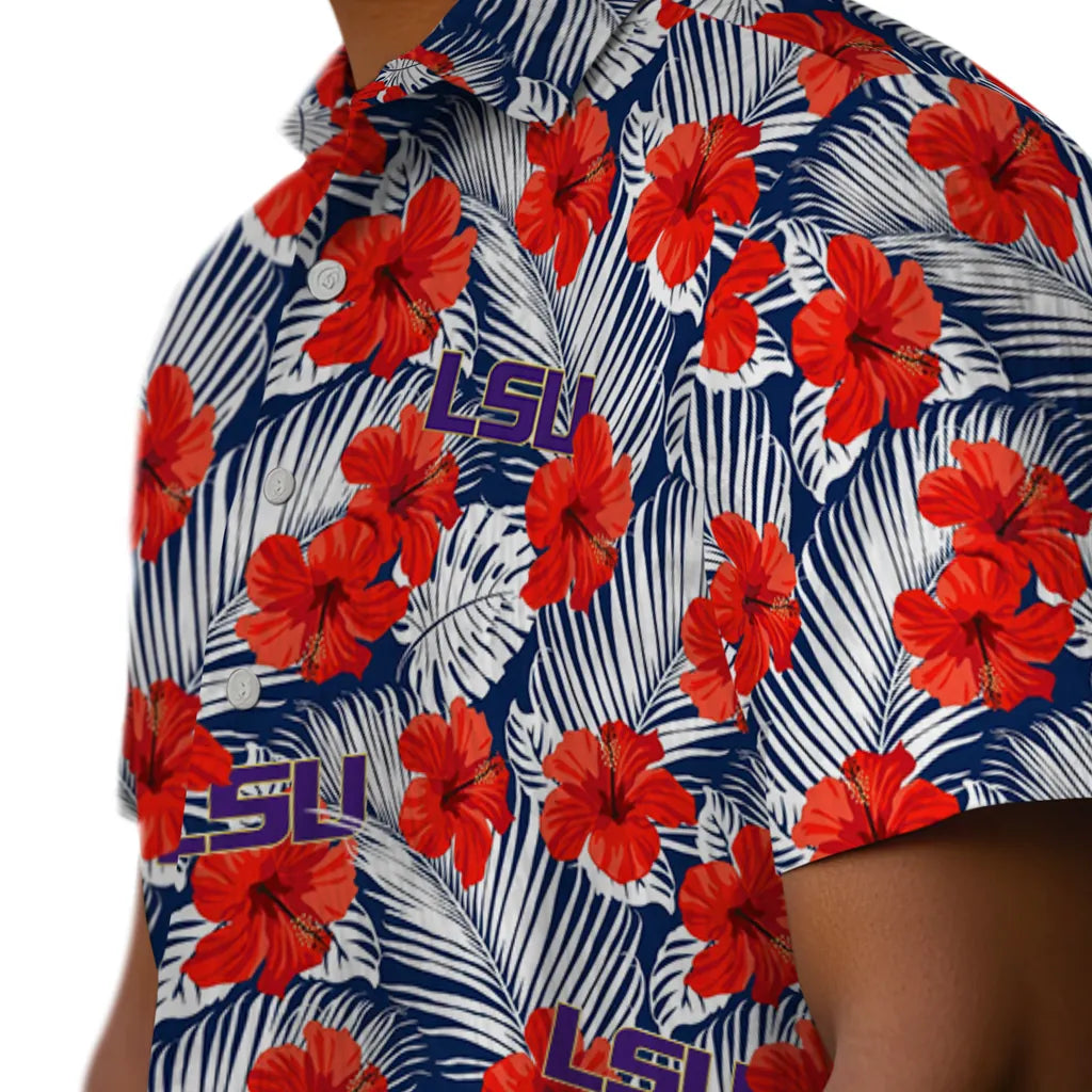 LSU Tigers Hawaiian Shirt - Hibiscus Fiesta | Hula Hawaiian Shirts
