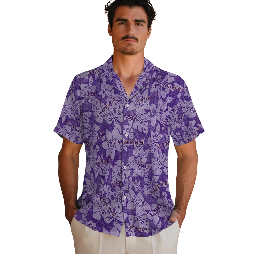 LSU Tigers Hawaiian Shirt - Hibiscus Oasis | Hula Hawaiian Shirts