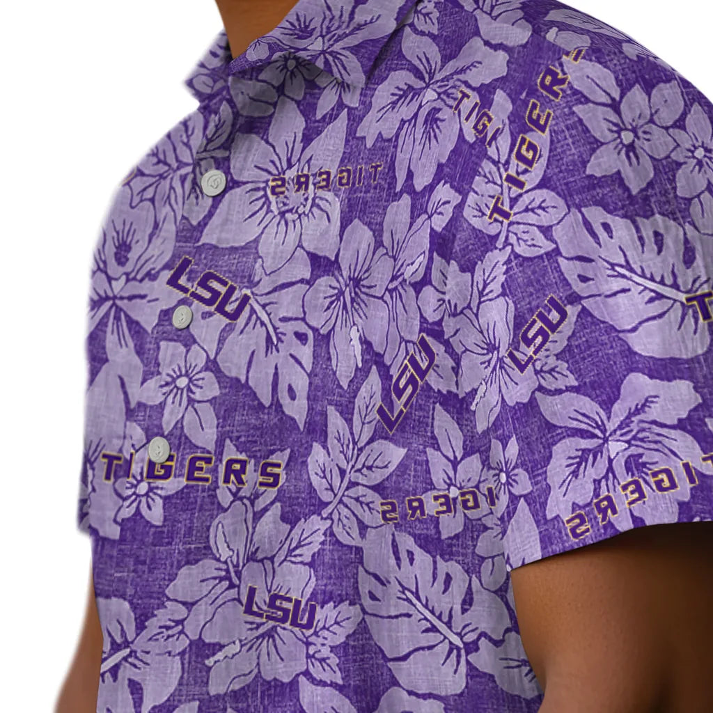 LSU Tigers Hawaiian Shirt - Hibiscus Oasis | Hula Hawaiian Shirts