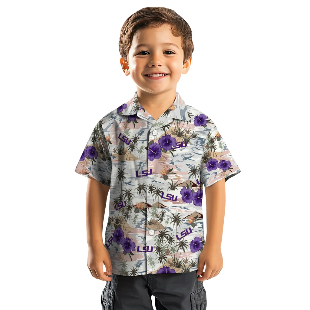 LSU Tigers Hawaiian Shirt - Hibiscus Seaside | Hula Hawaiian Shirts