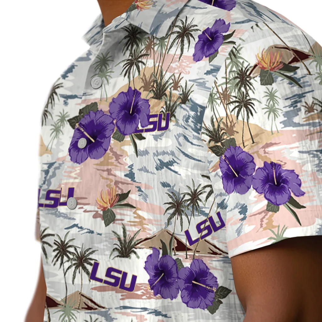 LSU Tigers Hawaiian Shirt - Hibiscus Seaside | Hula Hawaiian Shirts