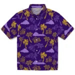 LSU Tigers Hawaiian Shirt - Palm And Clouds | Hula Hawaiian Shirts