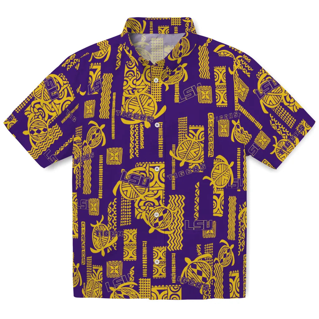 LSU Tigers Hawaiian Shirt - Turtle Lines | Hula Hawaiian Shirts