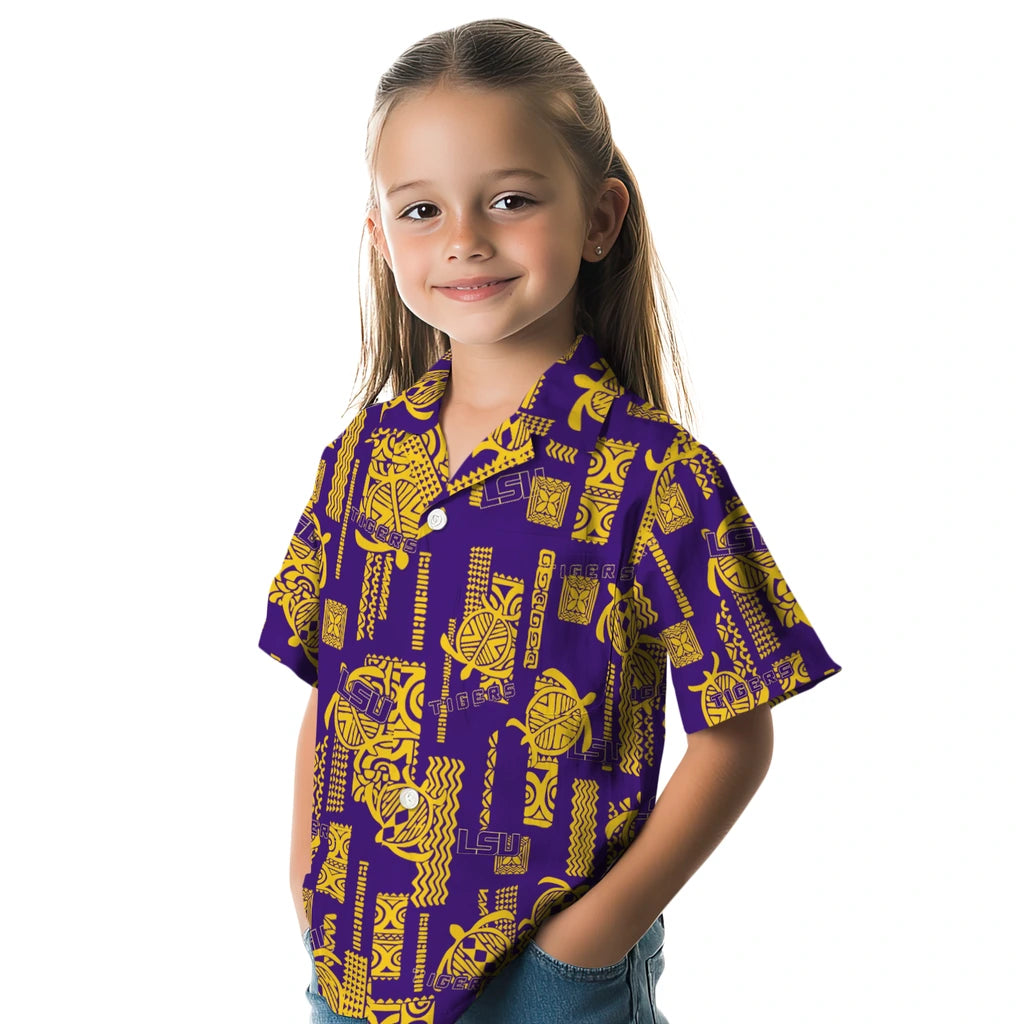 LSU Tigers Hawaiian Shirt - Turtle Lines | Hula Hawaiian Shirts