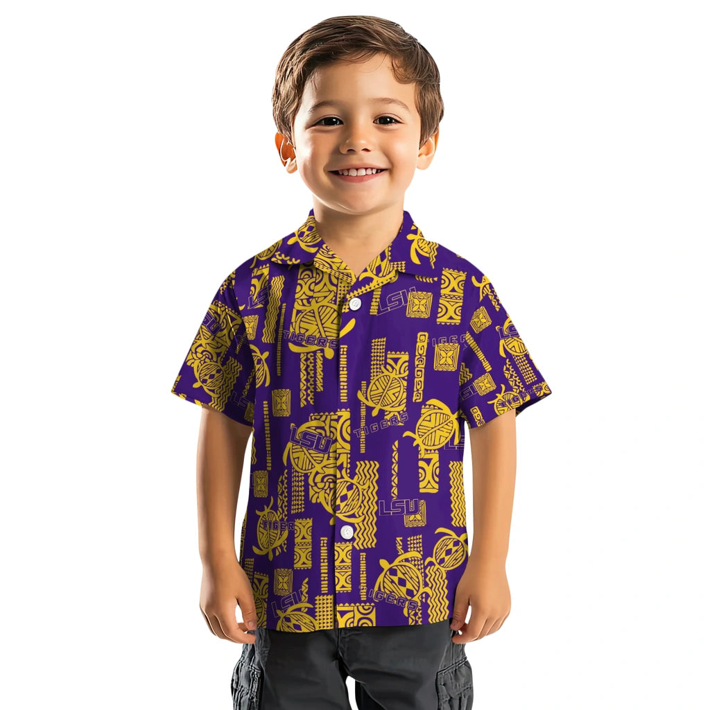 LSU Tigers Hawaiian Shirt - Turtle Lines | Hula Hawaiian Shirts