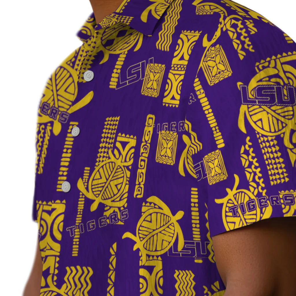 LSU Tigers Hawaiian Shirt - Turtle Lines | Hula Hawaiian Shirts