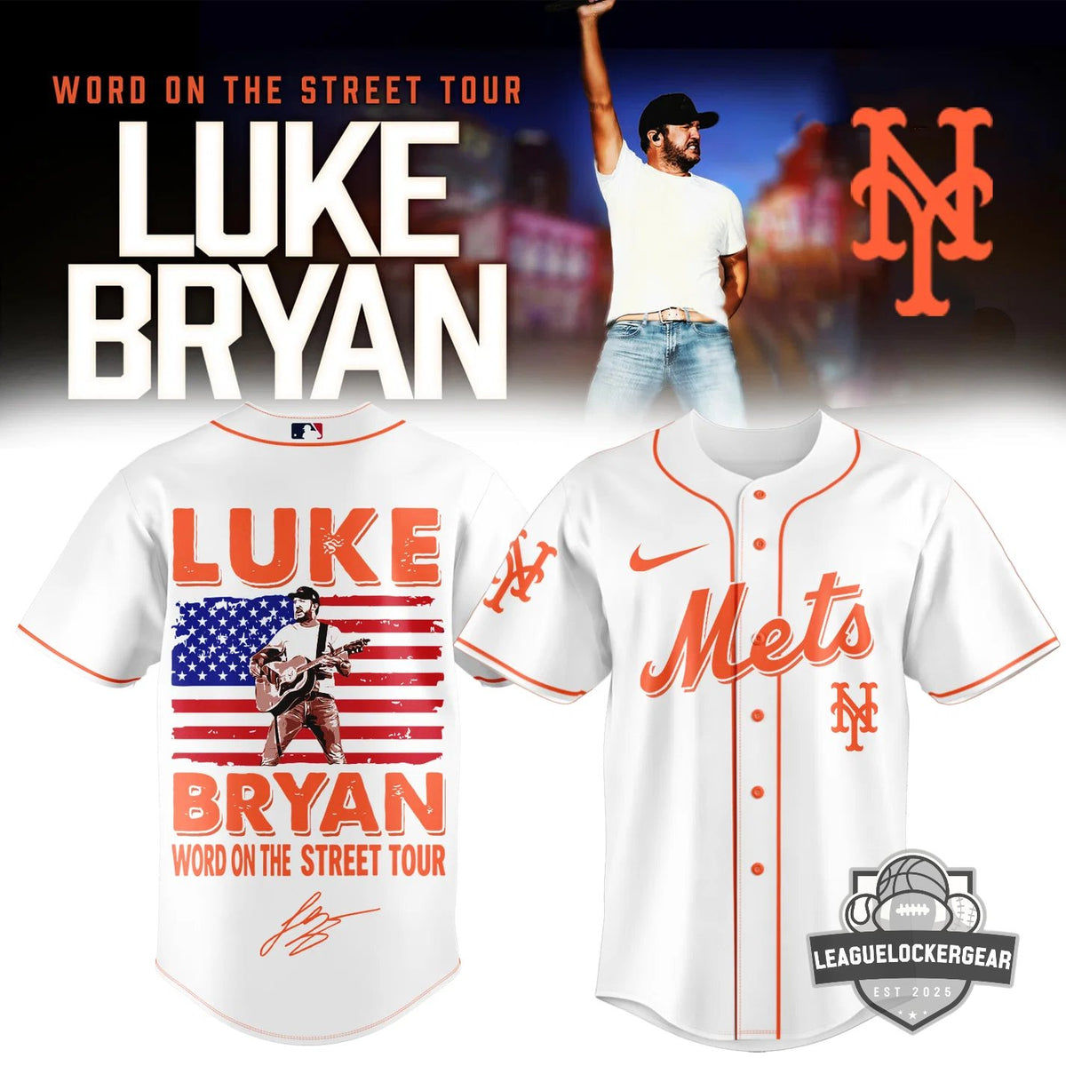 All Team MLB x Luke Bryan Word On The Street Tour Baseball Jersey - LeagueLockerGear