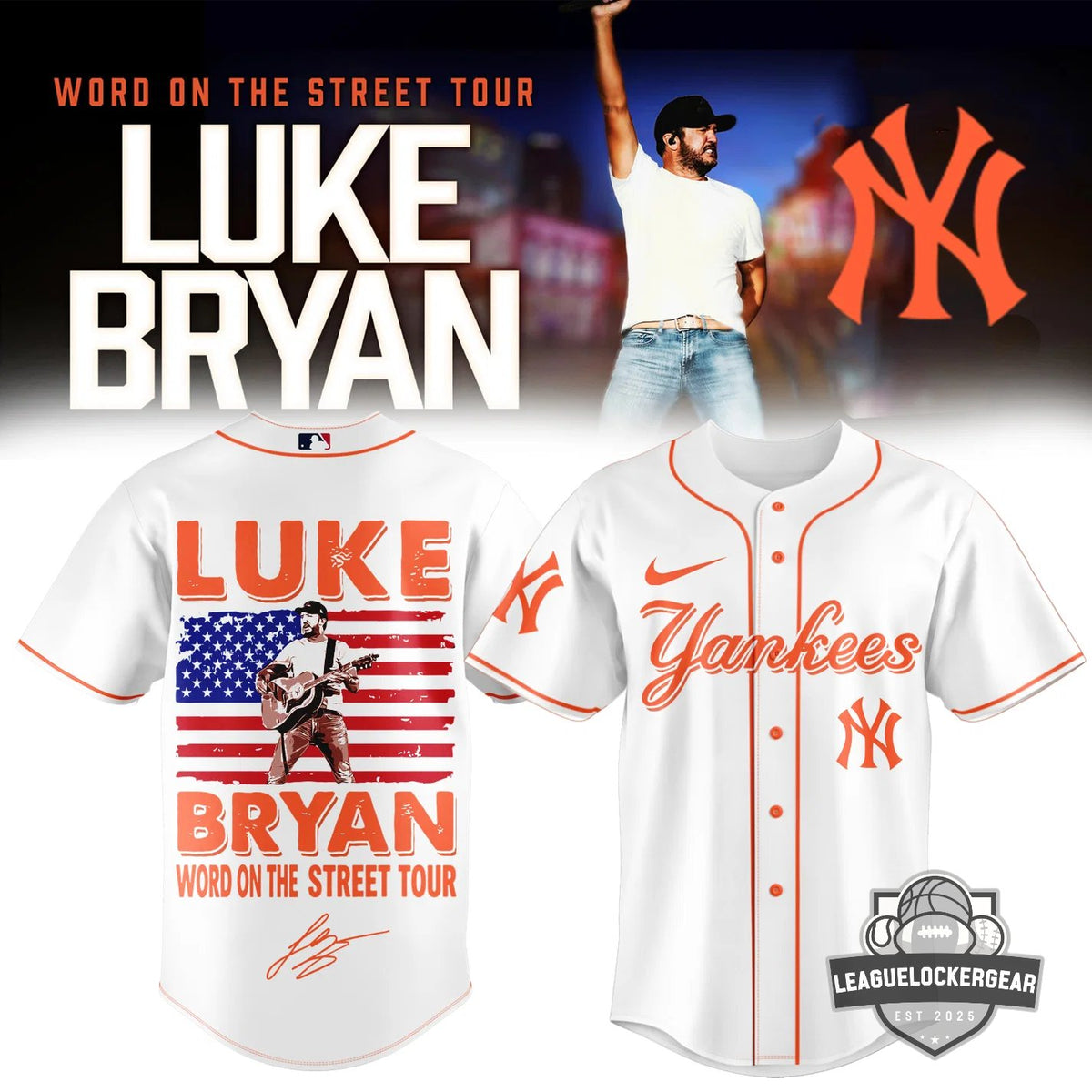 All Team MLB x Luke Bryan Word On The Street Tour Baseball Jersey - LeagueLockerGear