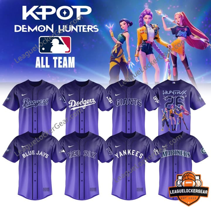 All Team MLB x KPOP Demon Hunters Baseball Jersey - LeagueLockerGear