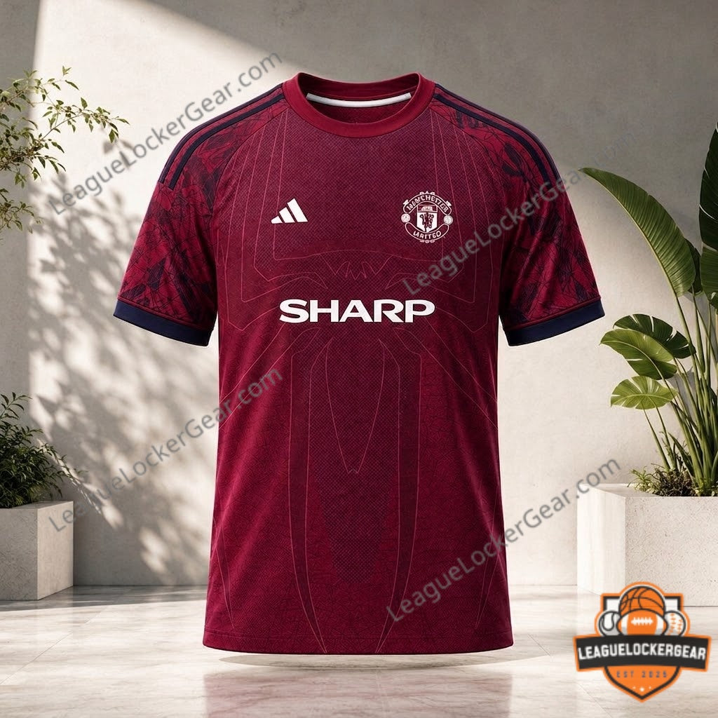 Manchester United Spider-Man Crossover Concept Football Jersey - LeagueLockerGear