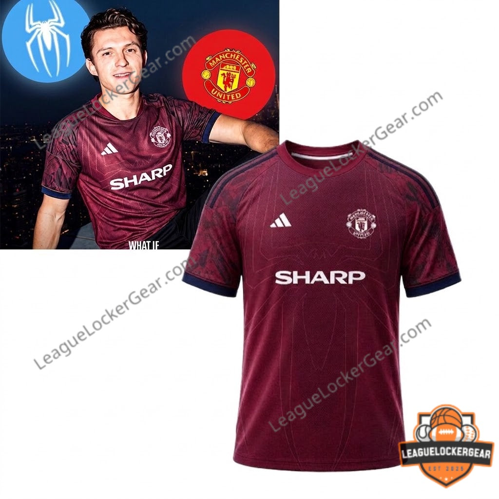 Manchester United Spider-Man Crossover Concept Football Jersey - LeagueLockerGear