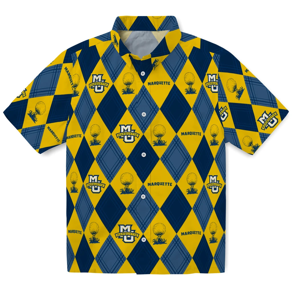 Marquette Golden Eagles Hawaiian Shirt - Golfing Plaid | Hula Hawaiian Shirts