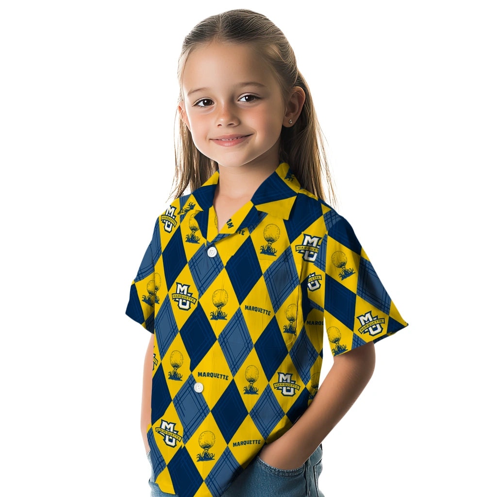 Marquette Golden Eagles Hawaiian Shirt - Golfing Plaid | Hula Hawaiian Shirts