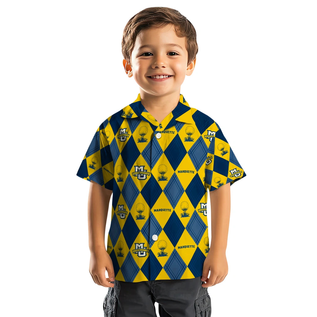 Marquette Golden Eagles Hawaiian Shirt - Golfing Plaid | Hula Hawaiian Shirts