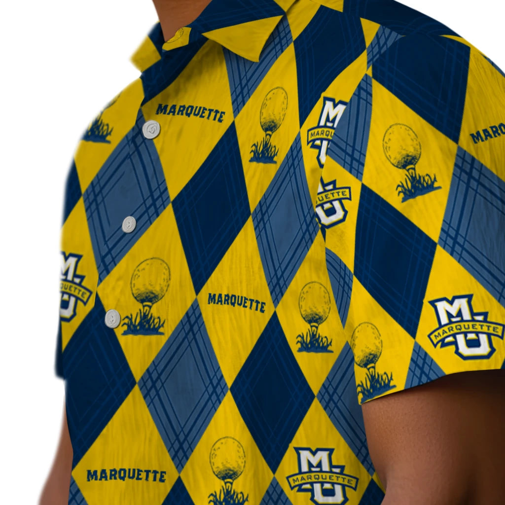 Marquette Golden Eagles Hawaiian Shirt - Golfing Plaid | Hula Hawaiian Shirts