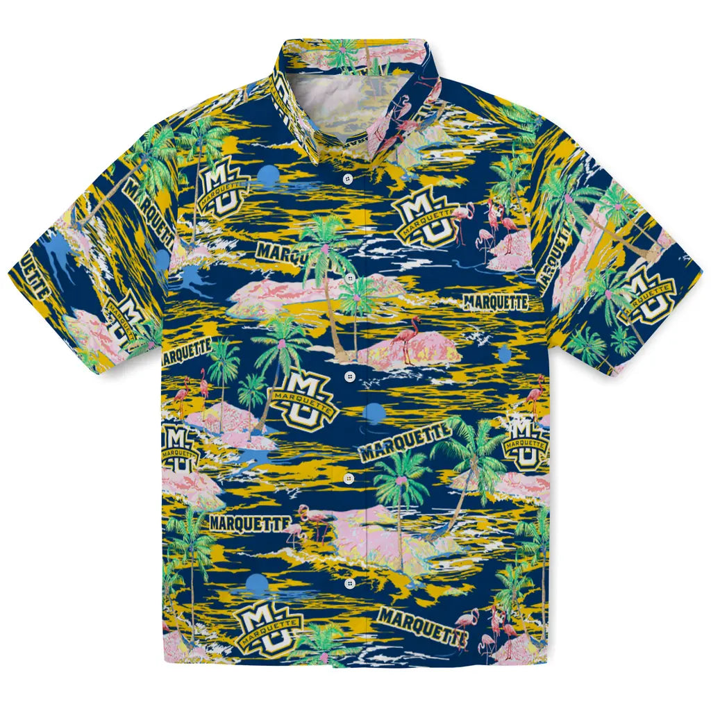 Marquette Golden Eagles Hawaiian Shirt - Hawaii Island | Hula Hawaiian Shirts