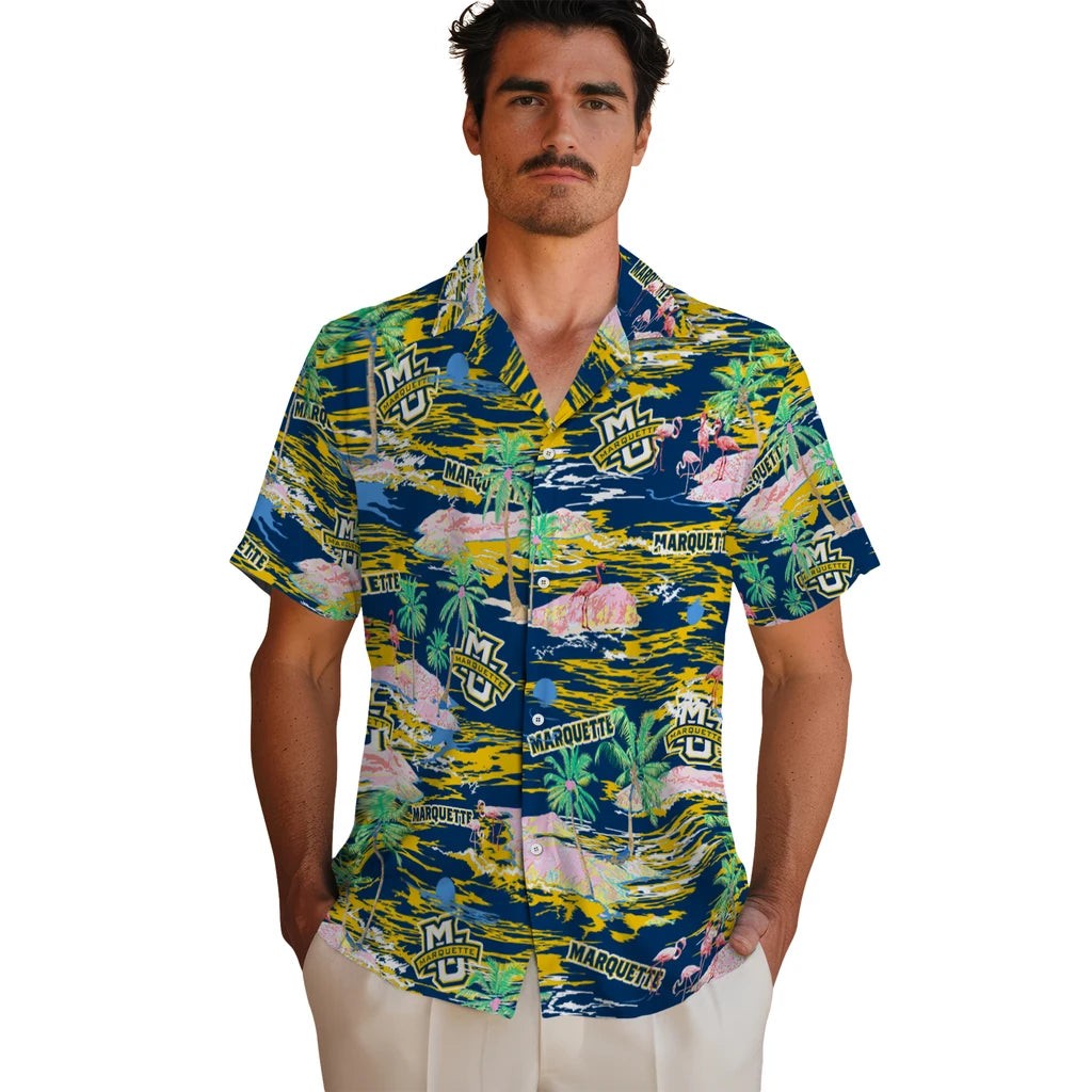 Marquette Golden Eagles Hawaiian Shirt - Hawaii Island | Hula Hawaiian Shirts