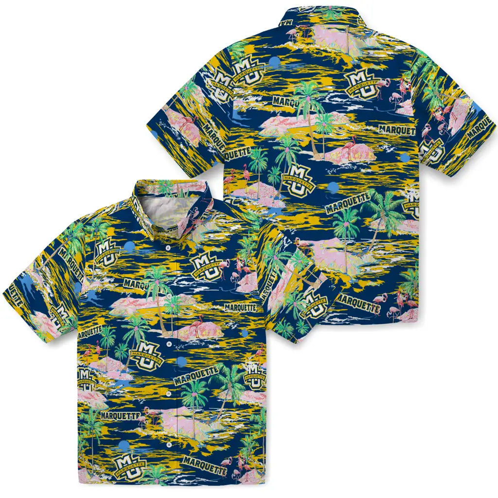 Marquette Golden Eagles Hawaiian Shirt - Hawaii Island | Hula Hawaiian Shirts