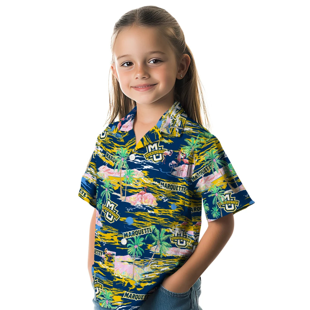 Marquette Golden Eagles Hawaiian Shirt - Hawaii Island | Hula Hawaiian Shirts