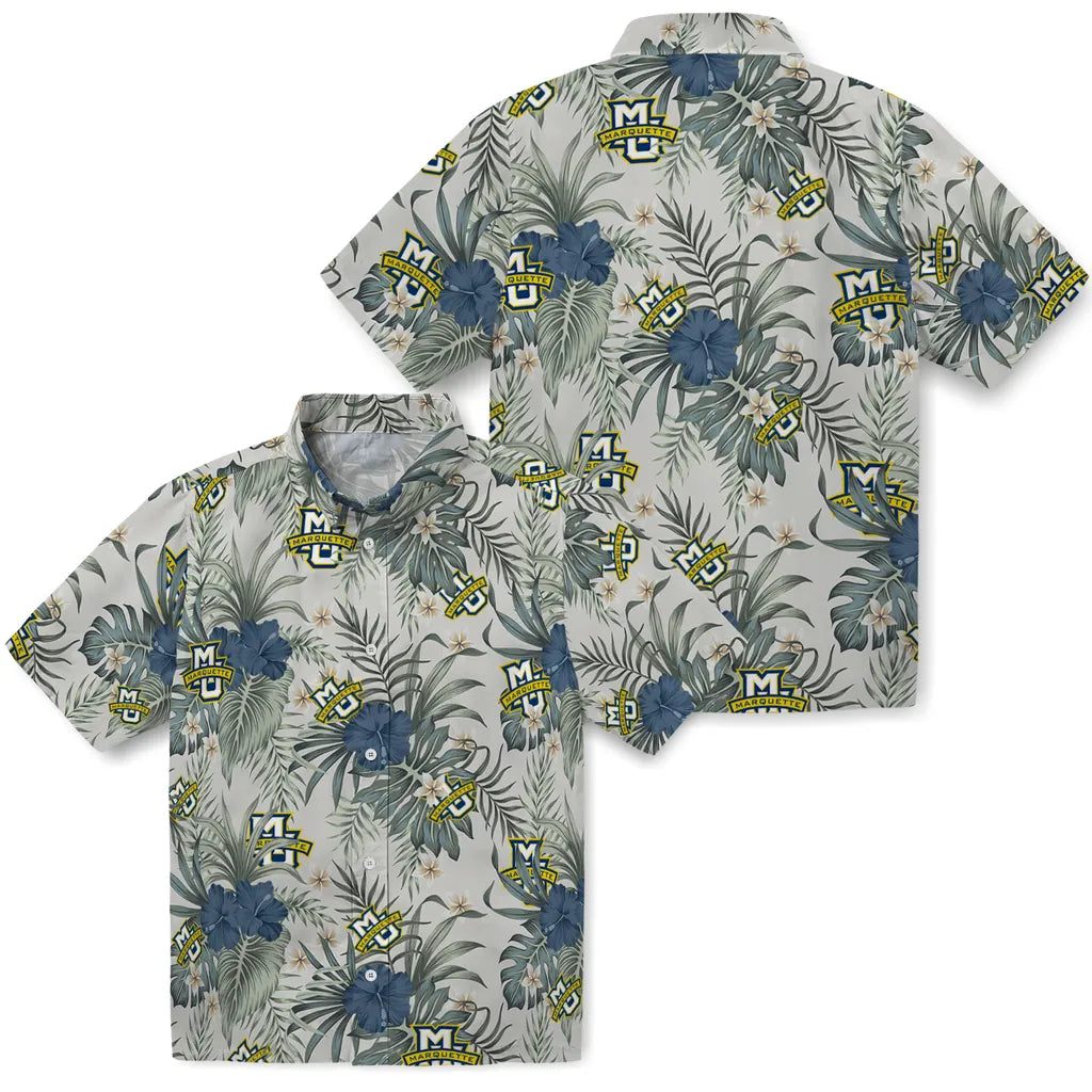 Marquette Golden Eagles Hawaiian Shirt - Hibiscus Designs | Hula Hawaiian Shirts