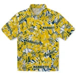 Marquette Golden Eagles Hawaiian Shirt - Hibiscus Overlay | Hula Hawaiian Shirts