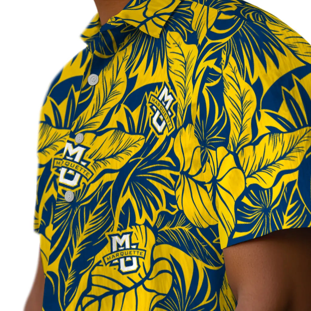 Marquette Golden Eagles Hawaiian Shirt - Monstera Layer | Hula Hawaiian Shirts